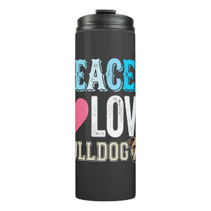Bouteilles Isothermes Vecteur Peace Love Bouledogue