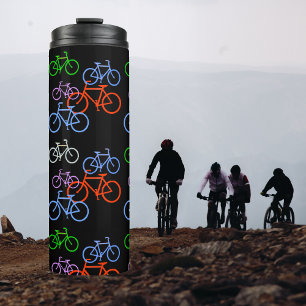 Bouteilles Isothermes Vélos colorés sur noir