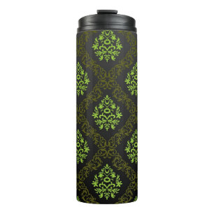Bouteilles Isothermes Vert floral de papier peint
