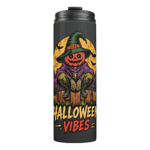 Bouteilles Isothermes Vibes d'Halloween Épouvantail Citrouille Chapeau d