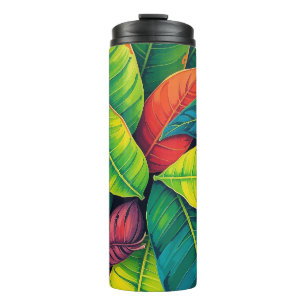 Bouteilles Isothermes Vibrant coloré Banana Foliage Motif