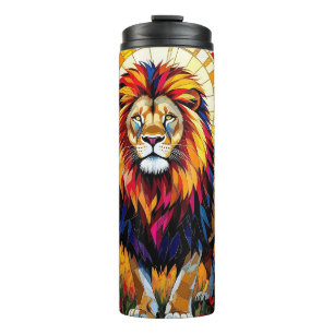 Bouteilles Isothermes Vibrant Colorée Lion mosaïque