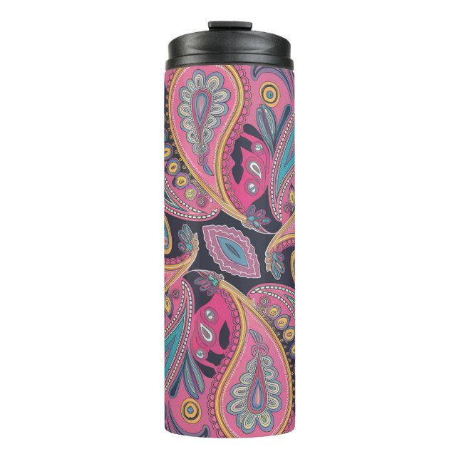 Bouteilles Isothermes Vibrant Paisley Swirl Pattern Design (Devant)