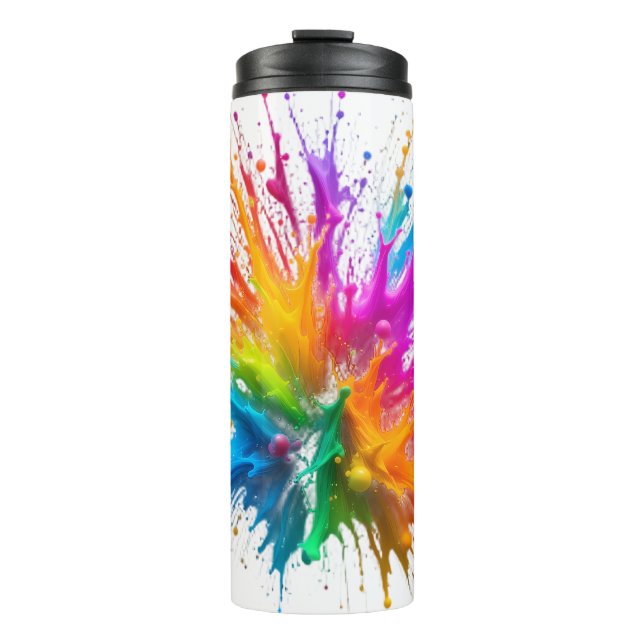 Bouteilles Isothermes Vibrant Rainbow Paint Splatter Explosion (Devant)
