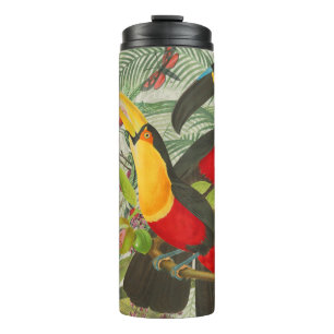Bouteilles Isothermes Vibrant Tropical Toucan Birds Art Exotic Jungle