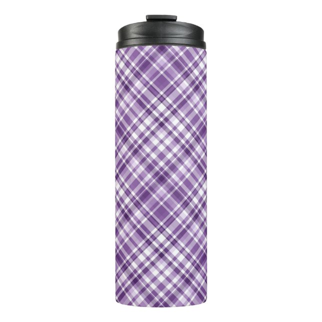 Bouteilles Isothermes Vibrant violet Plaid Alzheimer Motif de sensibilis (Devant)
