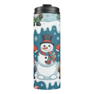 Bouteilles Isothermes Village de bonhomme de neige et de lutins