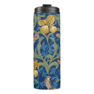 Bouteilles Isothermes Vintage fleuri sans couture motif avec iris orange