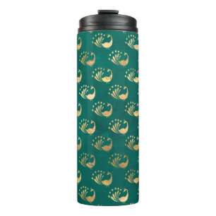 Bouteilles Isothermes Vintage Grunge Turquoise et Gold Peacock