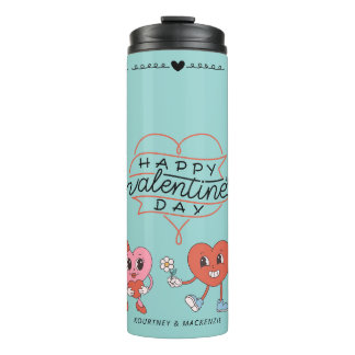Bouteilles Isothermes Vintage rose personnalisé coeur mignon Saint Valen