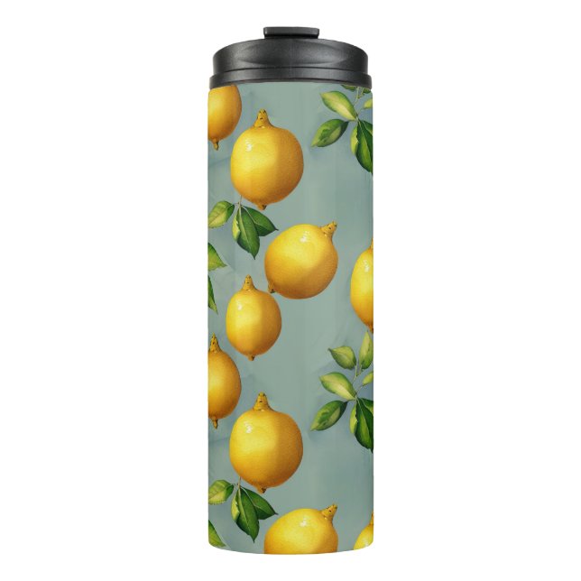 Bouteilles Isothermes Vintage Style Lemons Pattern Wallpaper Art (Devant)