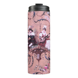 Bouteilles Isothermes Vintage Toile rose Victorien Style Floral