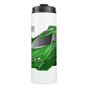 Bouteilles Isothermes Voiture de sport verte avec illustration airfos