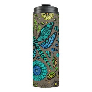 Bouteilles Isothermes Voler, libellule de mouche sur brun