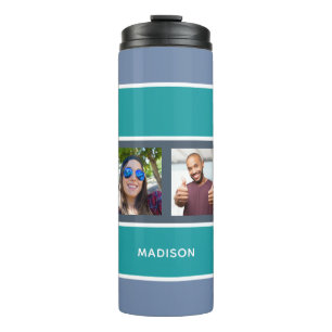 Bouteilles Isothermes VOTRE 4 PHOTOS & NOM Stripes Motif tumbler