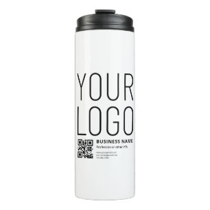 Bouteilles Isothermes Votre logo avec QR code et texte modifiables