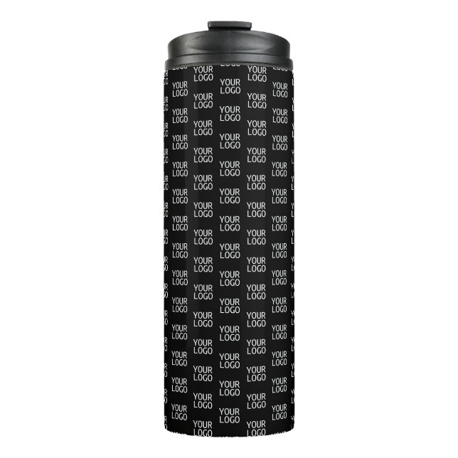 Bouteilles Isothermes Votre logo d'entreprise | Motif demi-étape élégant (Devant)