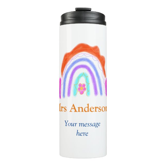 Bouteilles Isothermes Votre message e ajouter nom de texte rainbow profe (Devant)
