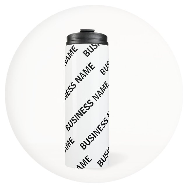 Bouteilles Isothermes Votre Motif de nom d'entreprise | Noir et blanc (Créateur téléchargé)