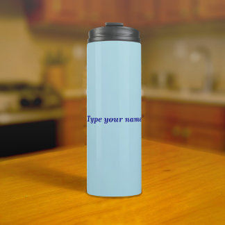 Bouteilles Isothermes Votre nom sur tumbler bleu clair