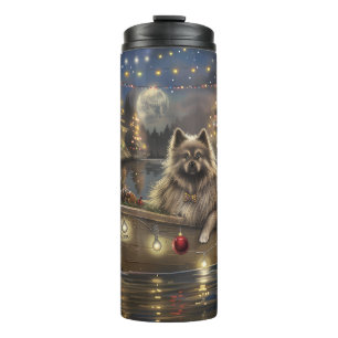 Bouteilles Isothermes Voyage de Noël festif Keeshond