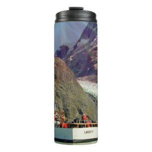 Bouteilles Isothermes Vue de montagne alaskaine avec bateau