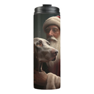 Bouteilles Isothermes Weimaraner avec Noël Festif du Père Noël