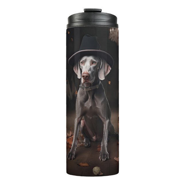 Bouteilles Isothermes Weimaraner Citrouilles Halloween effrayant (Devant)