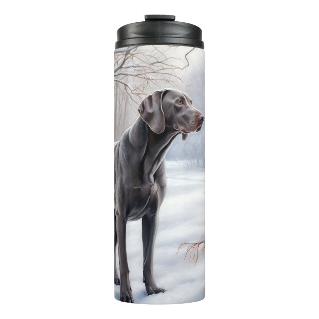 Bouteilles Isothermes Weimaraner Laisser Neige Noël (Devant)