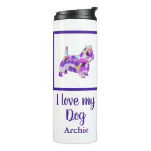 Bouteilles Isothermes Westie Terrier Chien Silhouette mignonne pourpre P