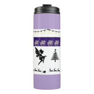 Bouteilles Isothermes Whimsical, fée, père Noël, lumières à cordes, neig
