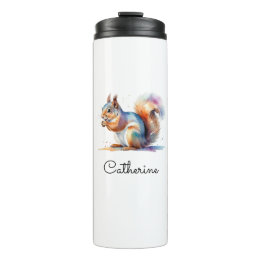 Bouteilles Isothermes Whimsical Watercolor Squirrel Personalized Travel