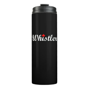 Bouteilles Isothermes Whistler Canada Script Texte Maple Leaf Dark