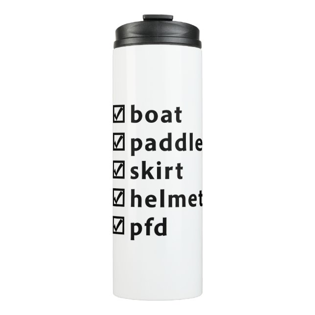 Bouteilles Isothermes Whitewater Kayaking Checklist Gift for Kayaker (Devant)