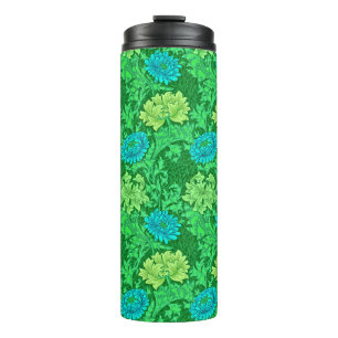 Bouteilles Isothermes William Morris Chrysanthemums, Lime Green & Aqua