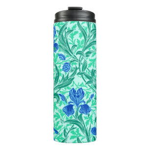 Bouteilles Isothermes William Morris Irises, Bleu de Cobalt, Aqua et Tur
