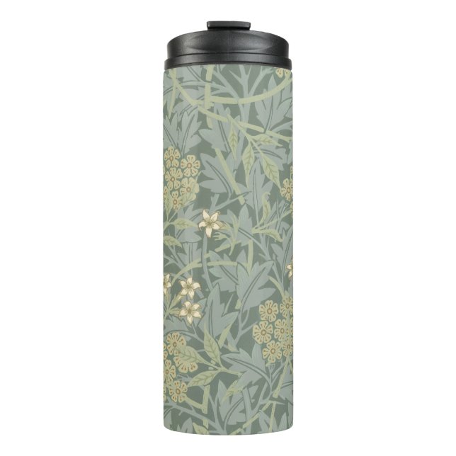 Bouteilles Isothermes William Morris Jasmine Bleu Vert Art Botanique (Devant)