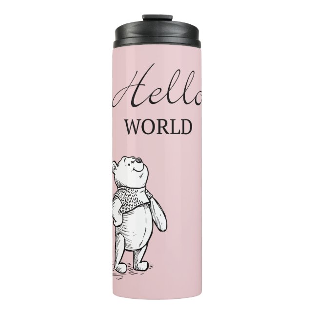 Bouteilles Isothermes Winnie l'Ourson| Citation Hello World (Devant)