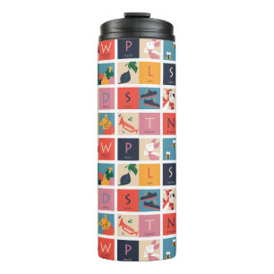 Bouteilles Isothermes Winnie l'Ourson  Motif alphabétique des blocs cou