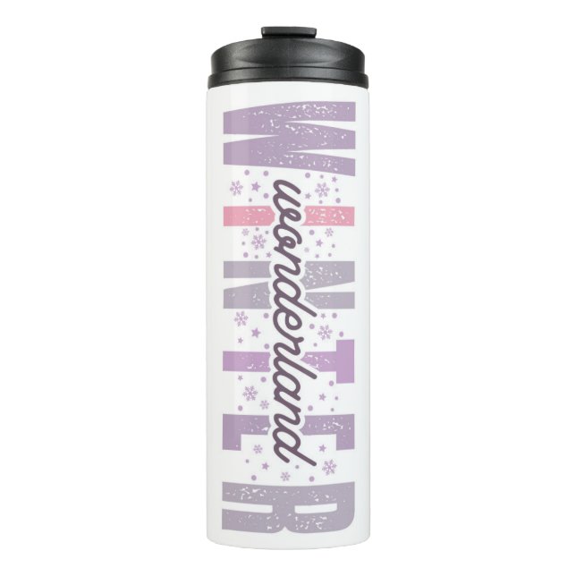 Bouteilles Isothermes Winter Wonderland - Typographie Festive Art (Devant)