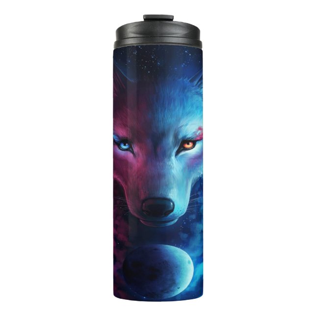 Bouteilles Isothermes Wolf regarde la lune (Devant)