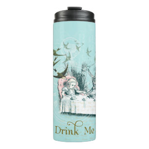 Bouteilles Isothermes Wonderland Mad Tea Party Aqua Pink Thermal Tumbler