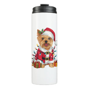 Bouteilles Isothermes Xmas Lighting Santa Yorkshire Terrier Dog Christma