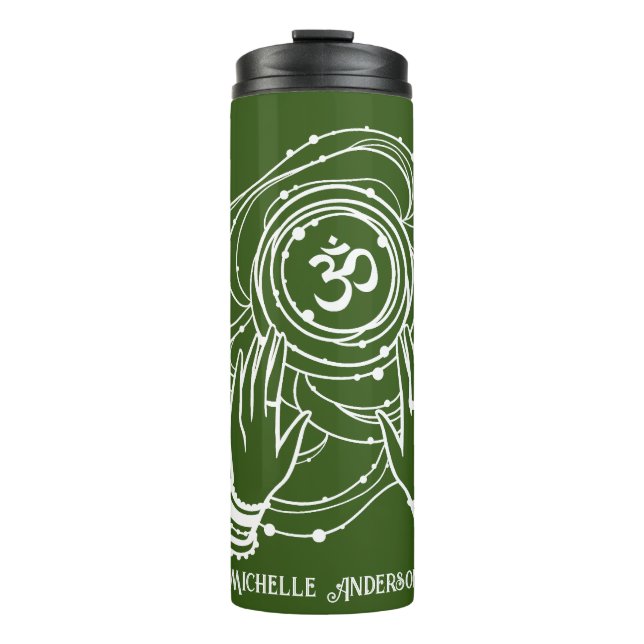 Bouteilles Isothermes Yoga Chakra Couronne Mantra Tumbler Thermique (Devant)