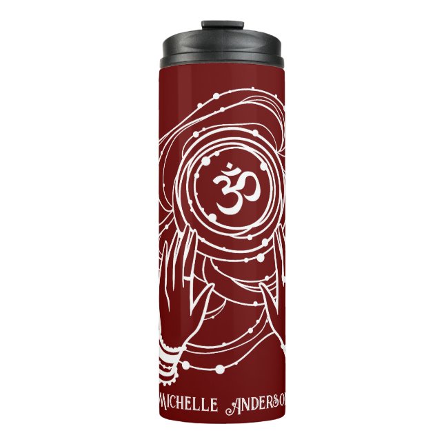 Bouteilles Isothermes Yoga Chakra Couronne Mantra Tumbler Thermique (Devant)