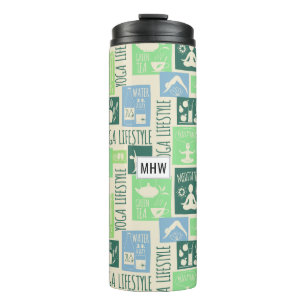 Bouteilles Isothermes Yoga Motif personnalisé monogramme tumbler