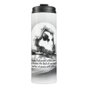 Bouteilles Isothermes Yoga Reiki à une jambe King Pigeon Pose Aquarelle