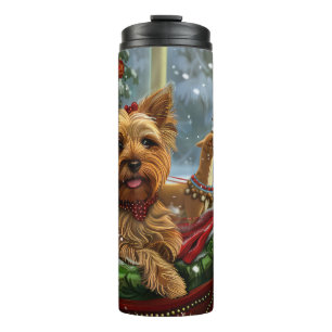 Bouteilles Isothermes Yorkshire Terrier Chien Fête de Noël