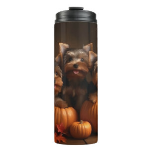Bouteilles Isothermes Yorkshire Terrier chiot Autumn Delight Citrouille 