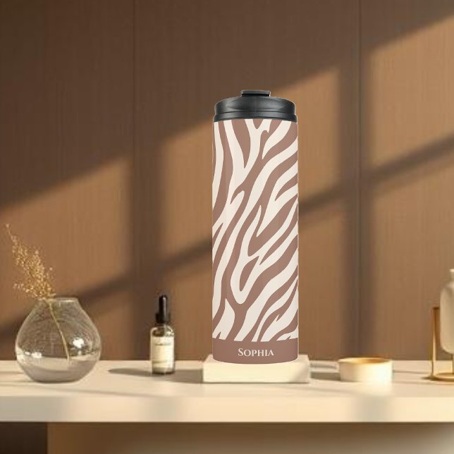 Bouteilles Isothermes Zebra Print-Mocha Mousse (Zebra Print-Mocha Mousse Thermal Tumbler)